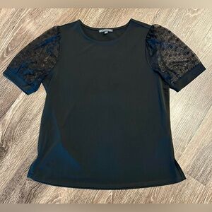 Adrianna Papell Top with Lace Sleeves